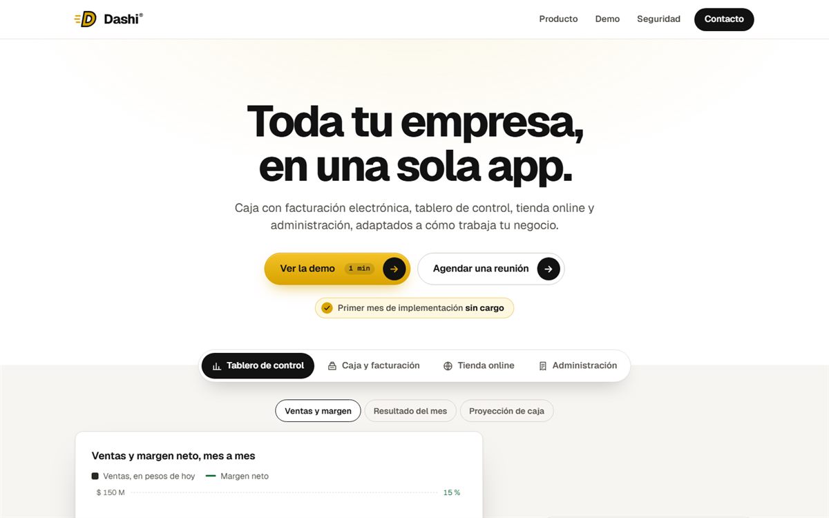 Sitio de Dashi: Toda tu empresa, en una sola app
